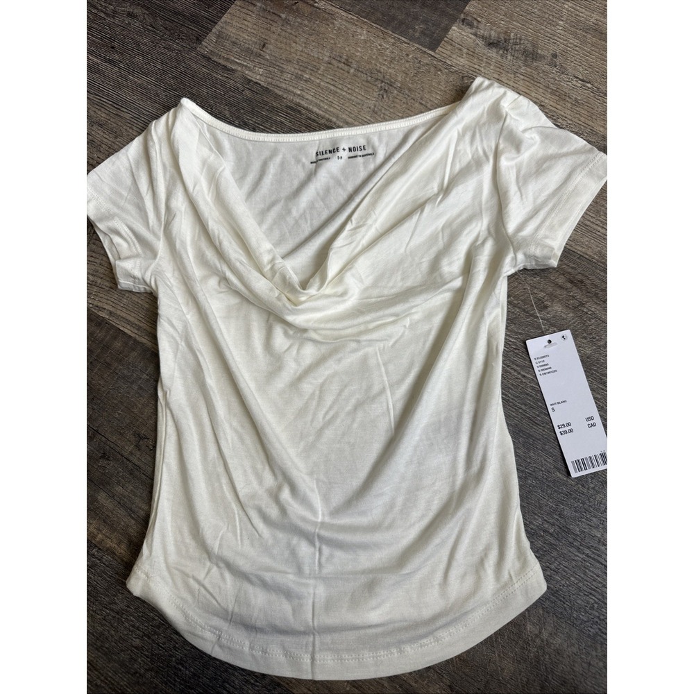 Silence + Noise Lara Cowl Neck Top White Small NWT Urban Outfitters